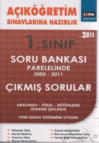 1. Sınıf Açıköğretim Sınavlarına Hazırlık 1. Sınıf Açıköğretim Sınavlarına Hazırlık
